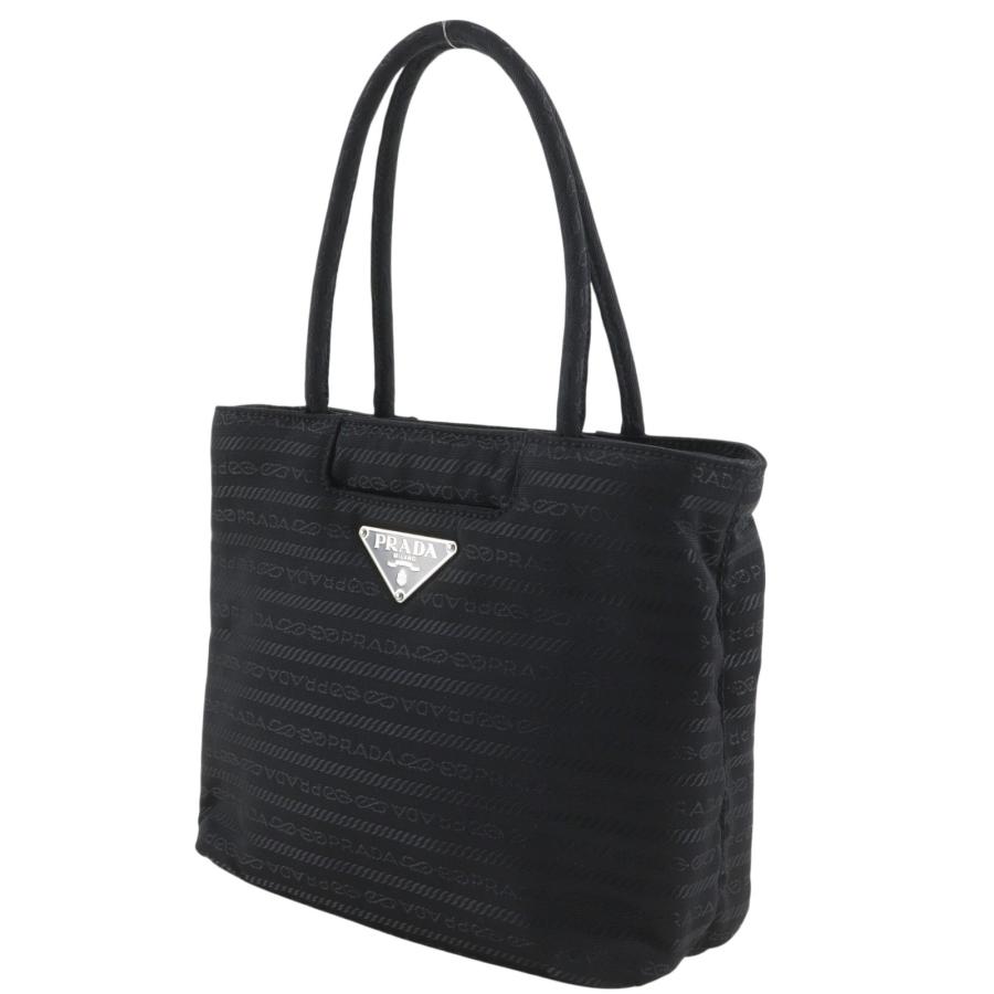 PRADA（プラダ） ロゴ ハンドバッグ ナイロン 黒 レディース