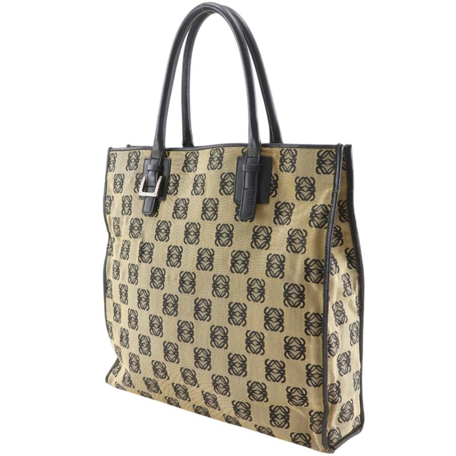 LOEWE（ロエベ） アナグラム トートバッグ キャンバス×レザー グレー