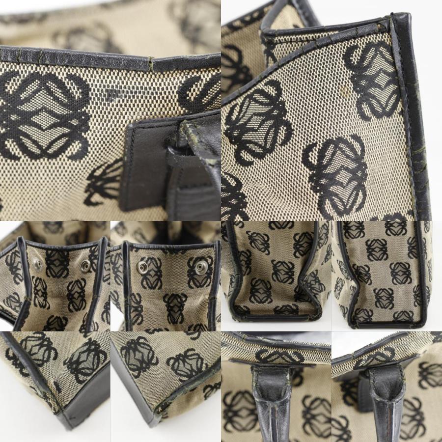 LOEWE（ロエベ） アナグラム トートバッグ キャンバス×レザー グレー
