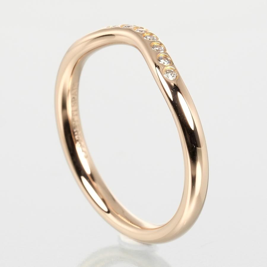 TIFFANY&Co. ティファニー カーブド バンド 7.5号 リング 指輪 K18PG 