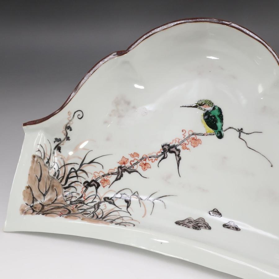 人間国宝 藤本能道 作 】 翡翠図 皿 骨董品 陶磁器 _【I142026005