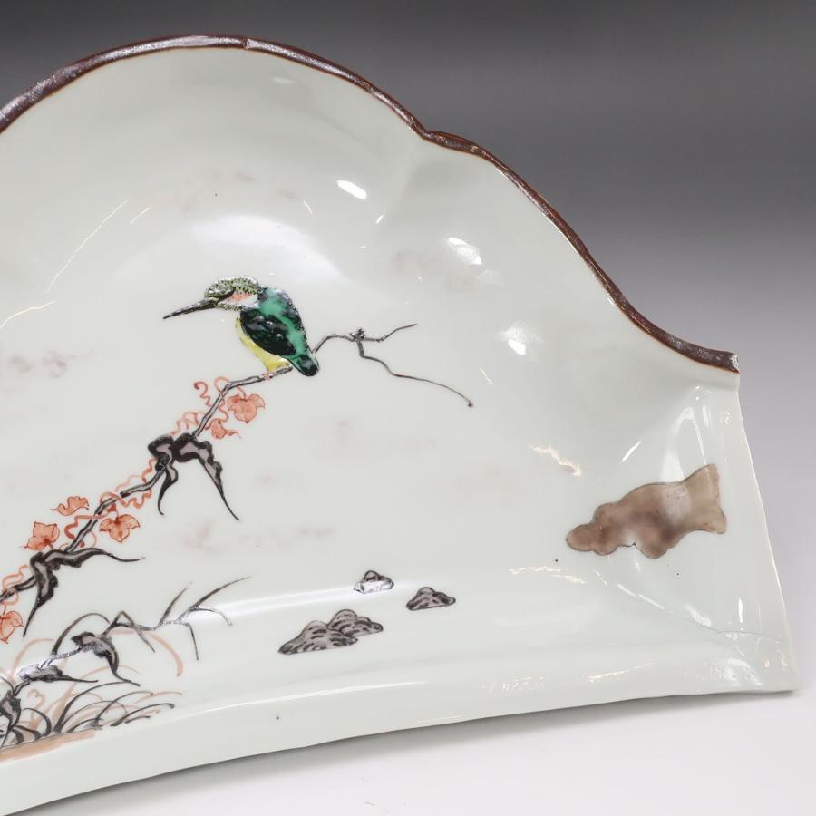 人間国宝 藤本能道 作 】 翡翠図 皿 骨董品 陶磁器 _【I142026005