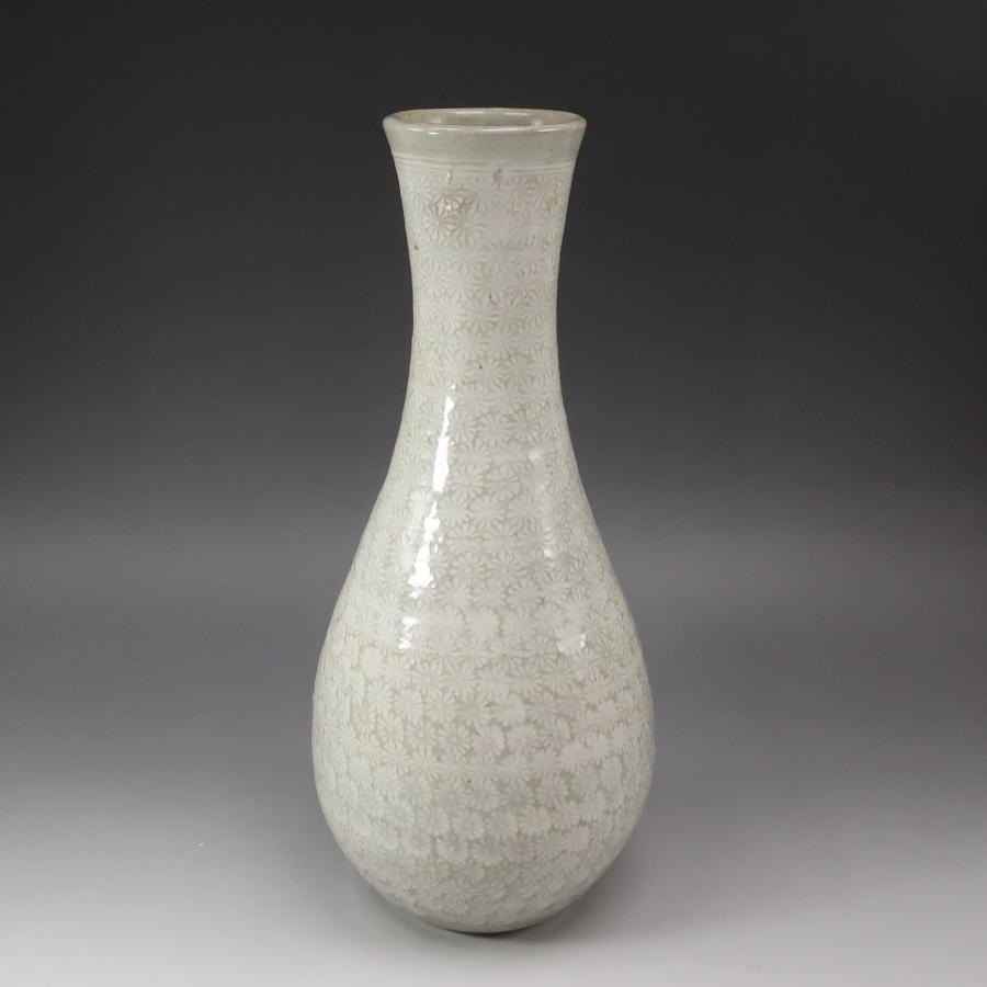 人間国宝 楠部彌弌 作 】 三島華文花瓶 骨董品 陶磁器 _【I142026013