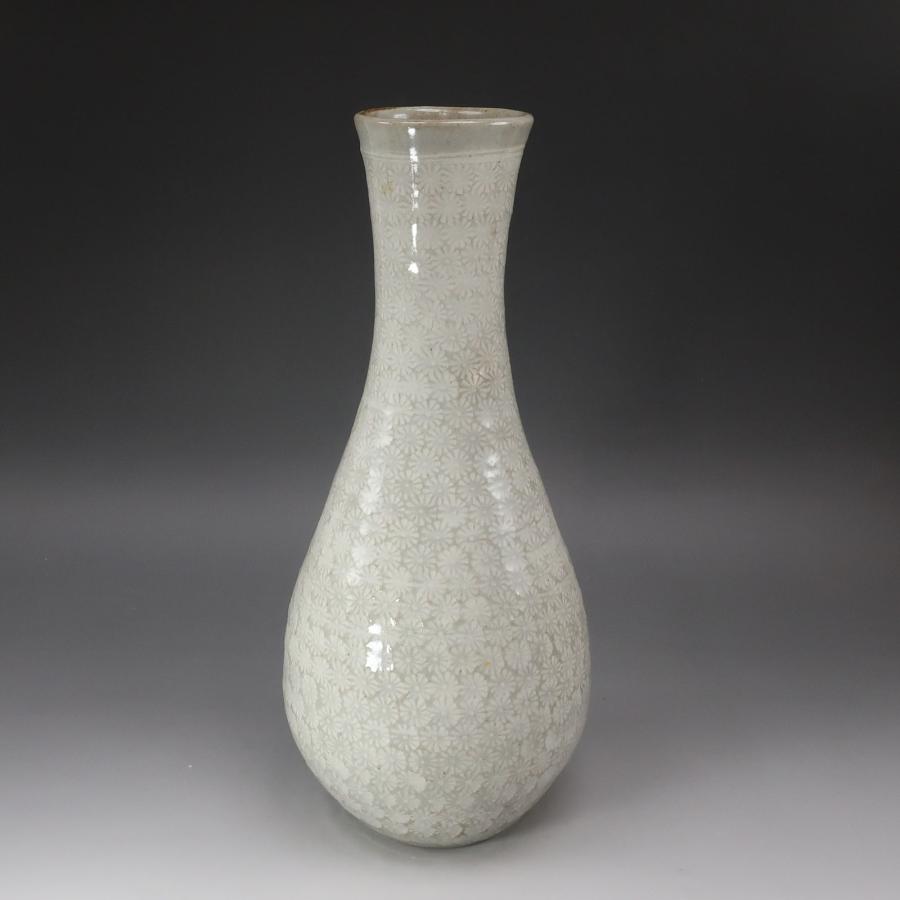 人間国宝 楠部彌弌 作 】 三島華文花瓶 骨董品 陶磁器 _【I142026013