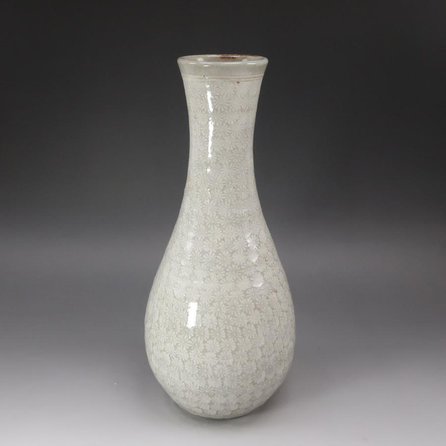 人間国宝 楠部彌弌 作 】 三島華文花瓶 骨董品 陶磁器 _【I142026013