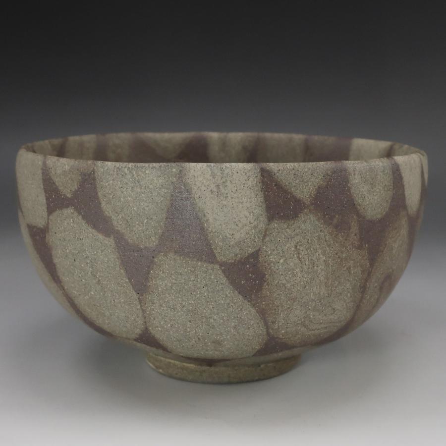 人間国宝 松井康成 】 造 練上茶碗 骨董品 陶磁器 _【I142826026】中古