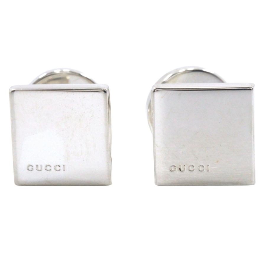 GUCCI グッチ スクエアロゴ シルバー925 カフス メンズ 【中古】 GUCCI（グッチ） スクエアロゴ カフス シルバー925 メンズ【I150124021