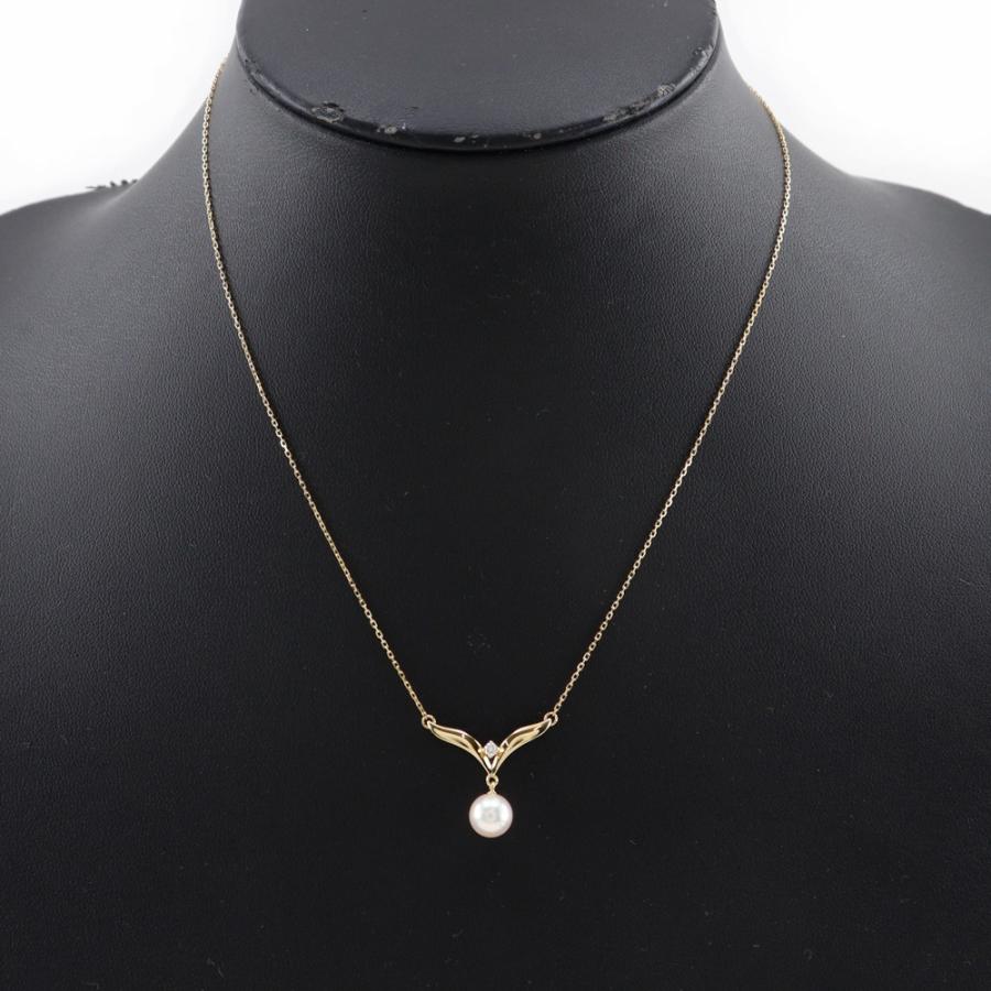 MIKIMOTO 真珠 K18 ネックレス7.2ミリ MIKIMOTO ミキモト 真珠 ネックレス7.2mm K18YG×パール