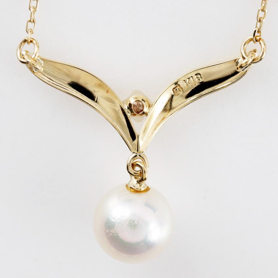 MIKIMOTO 真珠 K18 ネックレス7.2ミリ MIKIMOTO ミキモト 真珠 ネックレス7.2mm K18YG×パール