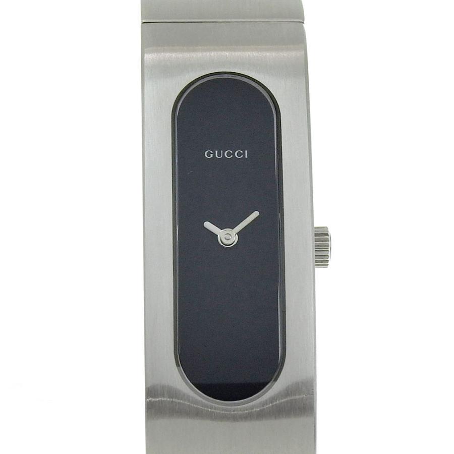 稼働品 グッチ GUCCI 2400S シルバー ブラック バングル 腕時計 GUCCI（グッチ） 2400S 腕時計 SS ブラック クオーツ アナログ表示