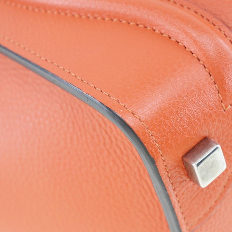 CELINE セリーヌ ラゲージマイクロショッパー 167793DRU.27 レザー 朱色 ハンドバッグ CELINE（セリーヌ） ラゲージマイクロショッパー 167793DRU.27