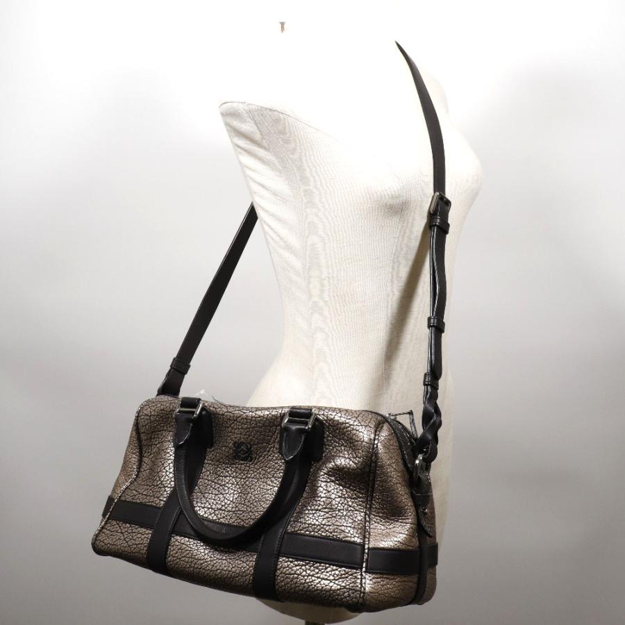 LOEWE（ロエベ） 2WAYショルダー ミニボストン ハンドバッグ カーフ 黒 