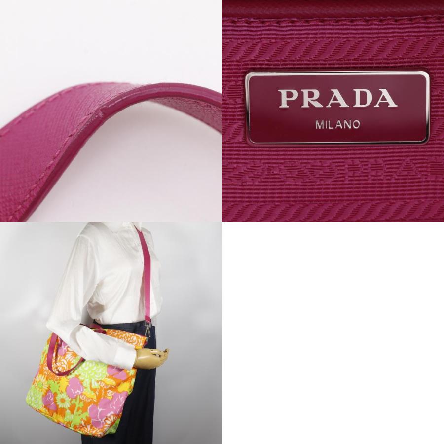 【PRADA】プラダ トートバッグ　ナイロン ピンク PRADA（プラダ） 2WAYショルダー 花柄 トートバッグ ナイロン ピンク