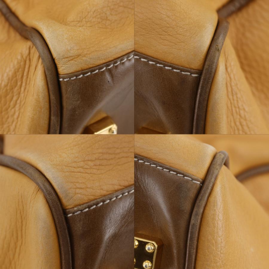 LOEWE（ロエベ） アナグラム ヴィンテージ ボストンバッグ カーフ 茶