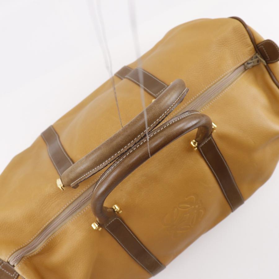 LOEWE（ロエベ） アナグラム ヴィンテージ ボストンバッグ カーフ 茶