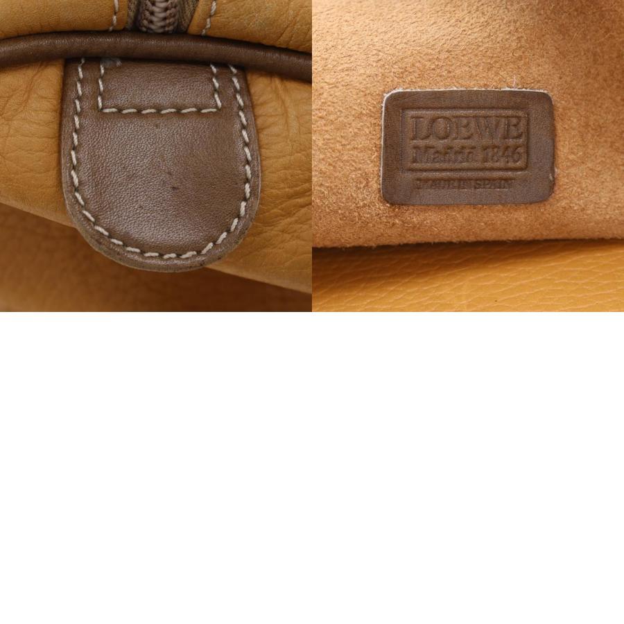 LOEWE（ロエベ） アナグラム ヴィンテージ ボストンバッグ カーフ 茶