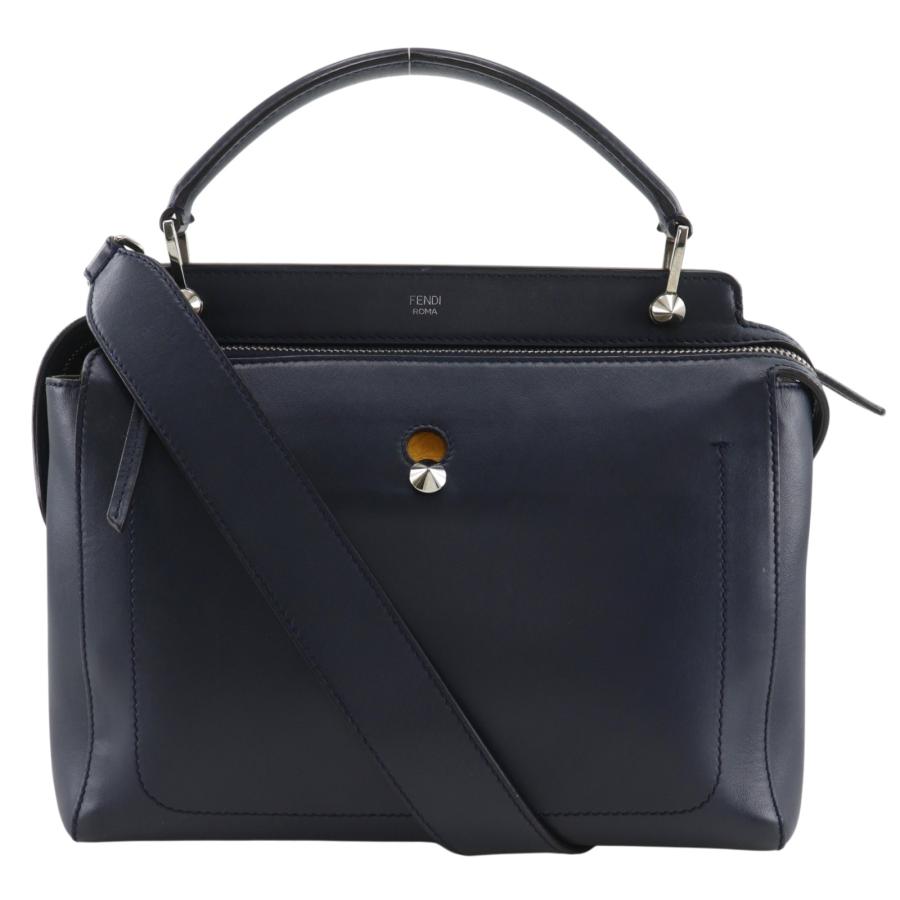 美品　FENDI フェンディ　ドットコム　2wayバッグ　パイソン　レザー　黒 FENDI（フェンディ） ドットコム 2WAYショルダー ハンドバッグ カーフ