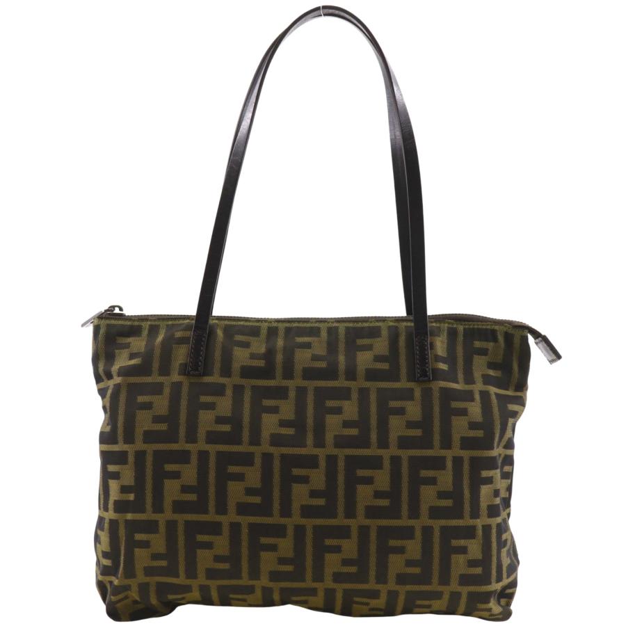 FENDI（フェンディ） ズッカ トートバッグ ナイロンキャンバス 茶 