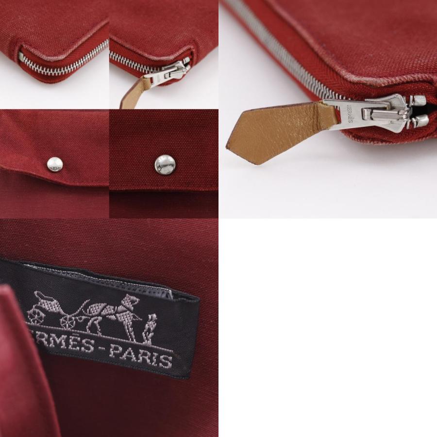 HERMES（エルメス） フールトゥ マルチ パースGM 長財布 キャンバス 赤