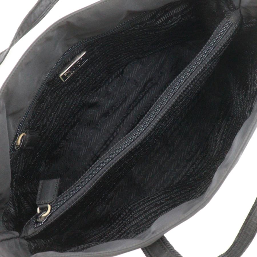 PRADA（プラダ） ロゴ刺繍 トートバッグ ナイロン 黒 レディース