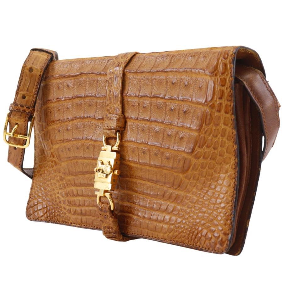 ヴィンテージレアCELINEクロコ型押し バニティバッグ ハンドバッグ CELINE（セリーヌ） ホースバッグ 2WAY ヴィンテージ ショルダーバッグ