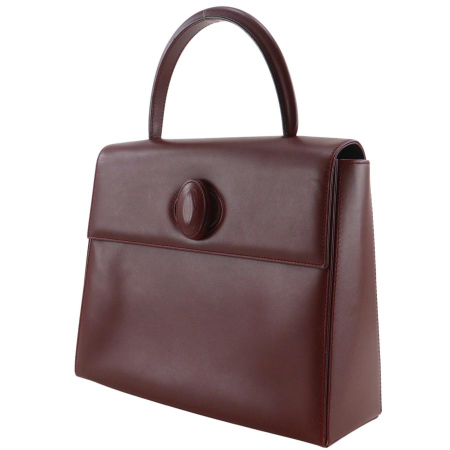 ✨美品✨ カルティエ マストライン ハンドバッグ ボルドー GD金具 カード付 Cartier（カルティエ） マストライン ハンドバッグ カーフ ボルドー