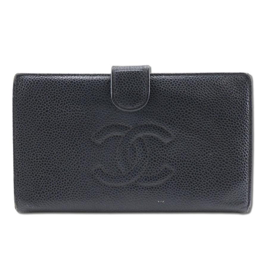 CHANEL（シャネル） 長財布 キャビアスキン 黒 レディース【I151624089