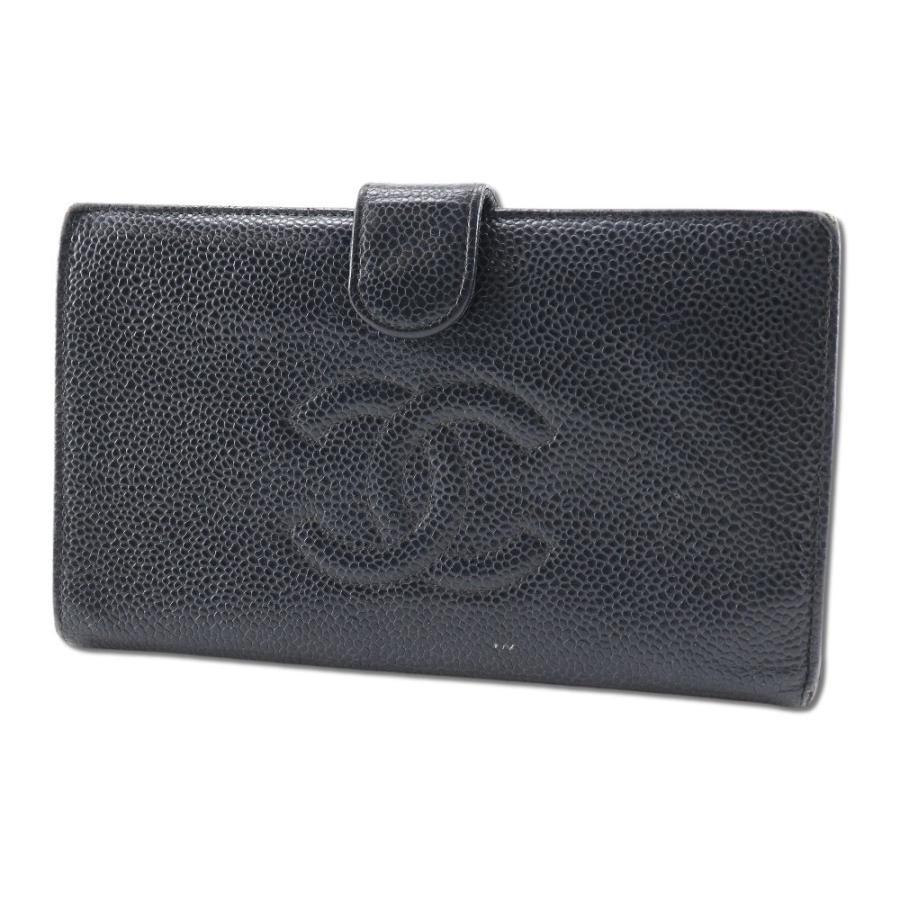 CHANEL（シャネル） 長財布 キャビアスキン 黒 レディース【I151624089