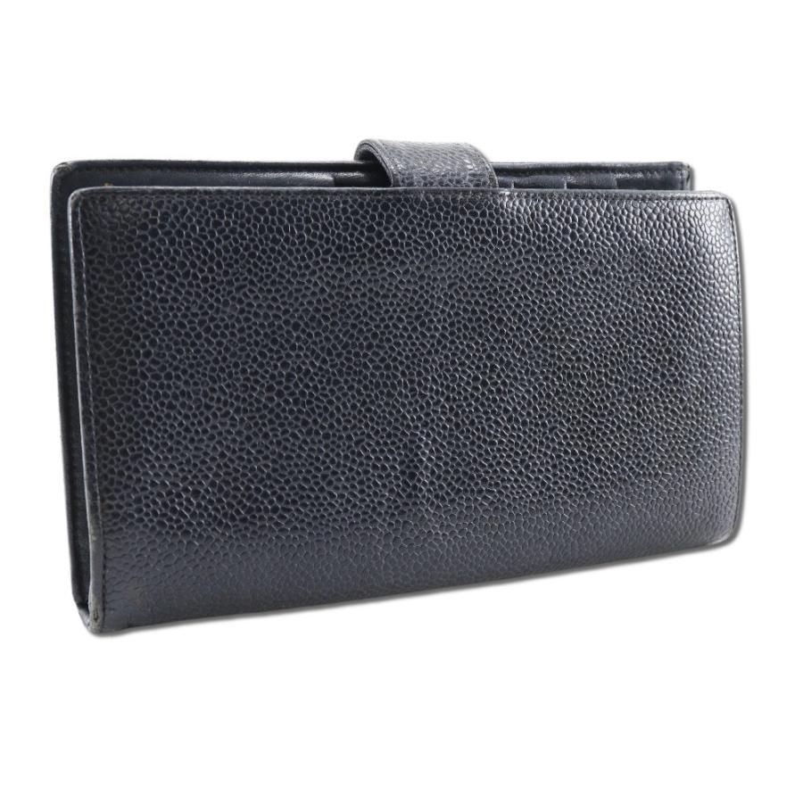 CHANEL（シャネル） 長財布 キャビアスキン 黒 レディース【I151624089