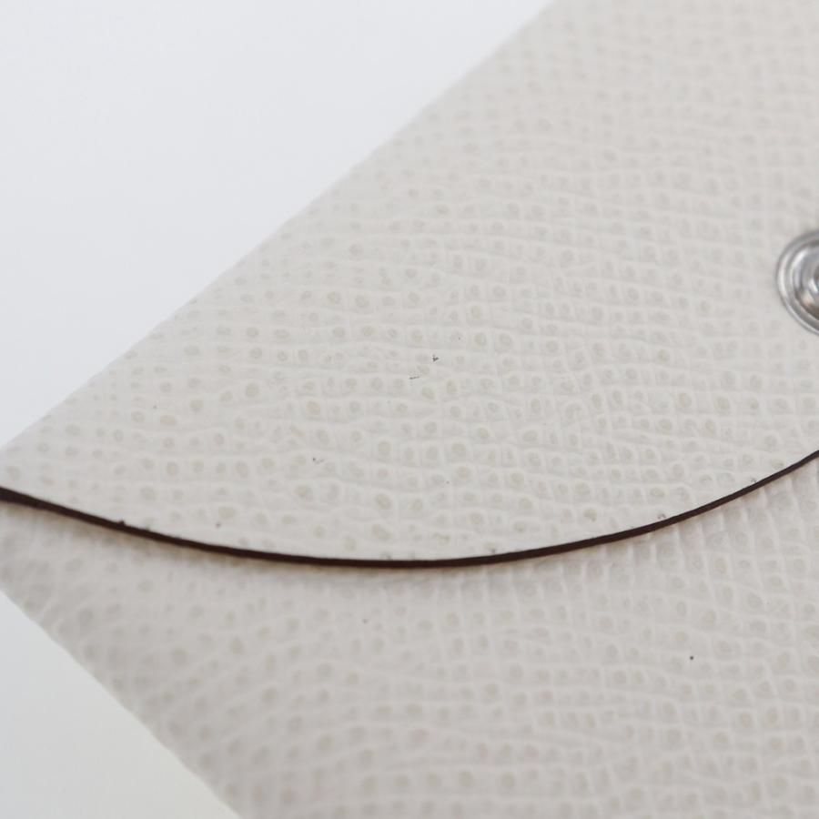 HERMES エルメス カルヴィ Z カードケース ヴォーエプソン クレ 白  