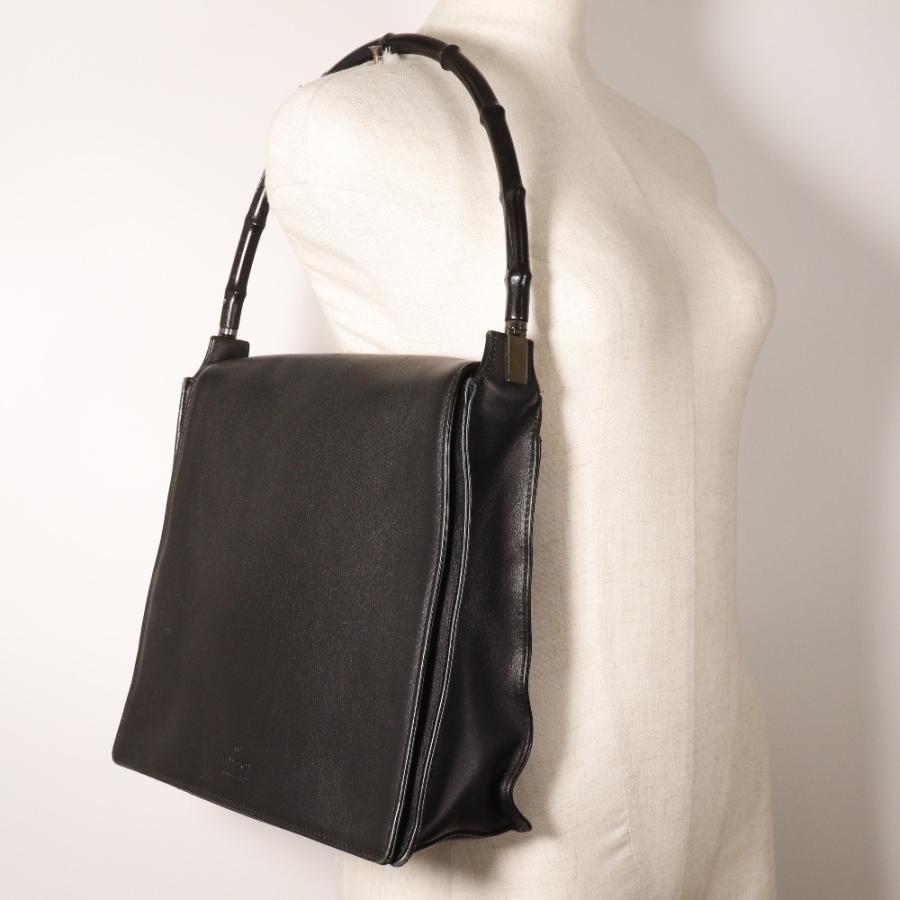 GUCCI（グッチ） バンブー ショルダーバッグ カーフ 黒 レディース