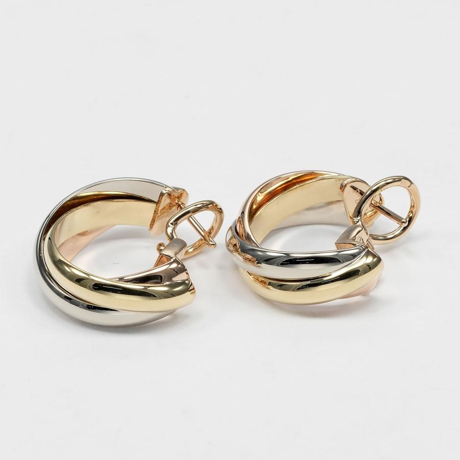 Cartier カルティエ K18YG WG PG トリニティ ゴールドピアス Cartier（カルティエ） トリニティ ピアス K18ゴールド YG PG WG 約