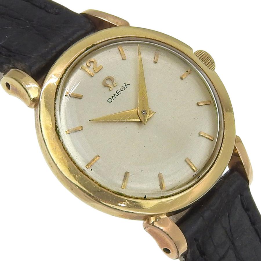 OMEGA オメガ 手巻き【2510-22】cal.244【稼働品】レディース OMEGA（オメガ） アンティーク Cal.244 腕時計 金メッキ×レザー 手巻き