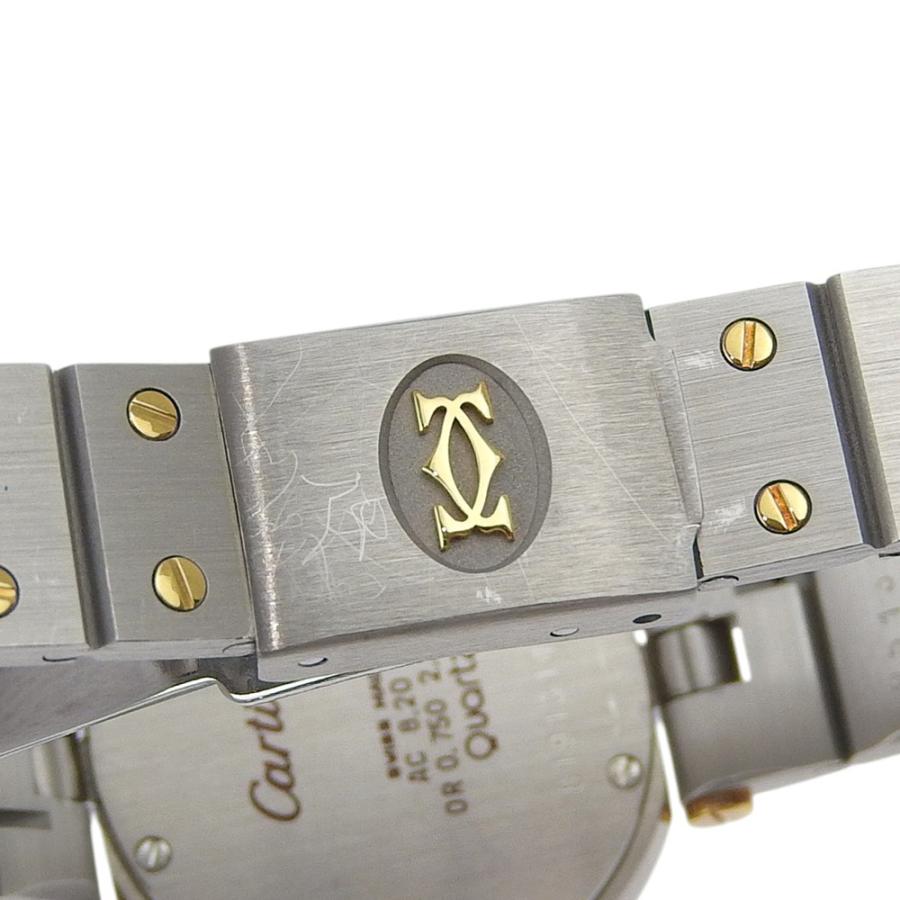 【CARTIER】カルティエ サントス ヴァンドーム cal.859 ステンレススチール×K18イエローゴールド クオーツ アナログ表示 レディース グレー文字盤 腕時計 Cartier - 【CARTIER】カルティエ サントス ヴァンドーム cal.859