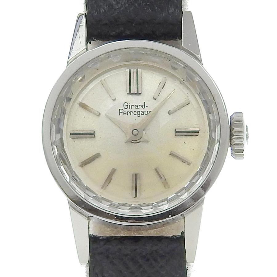 【GIRARD-PERREGAUX】ジラール・ペルゴ 8697A ステンレススチール×レザー 手巻き レディース シルバー文字盤 腕時計 ジラール・ペルゴ（GIRARD-PERREGAUX） 8697A 腕時計 SS×レザー 手巻き
