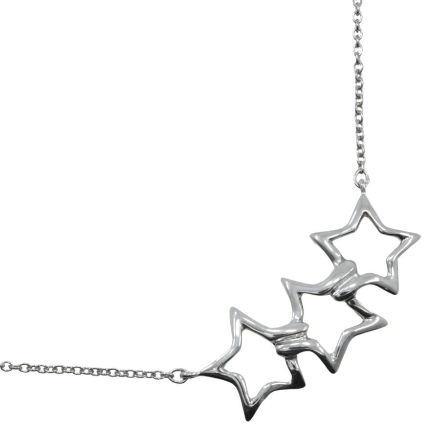 希少 TIFFANY ティファニートリプルスター ネックレス シルバーSV925 TIFFANY&Co.（ティファニー） トリプルスター ネックレス シルバー925