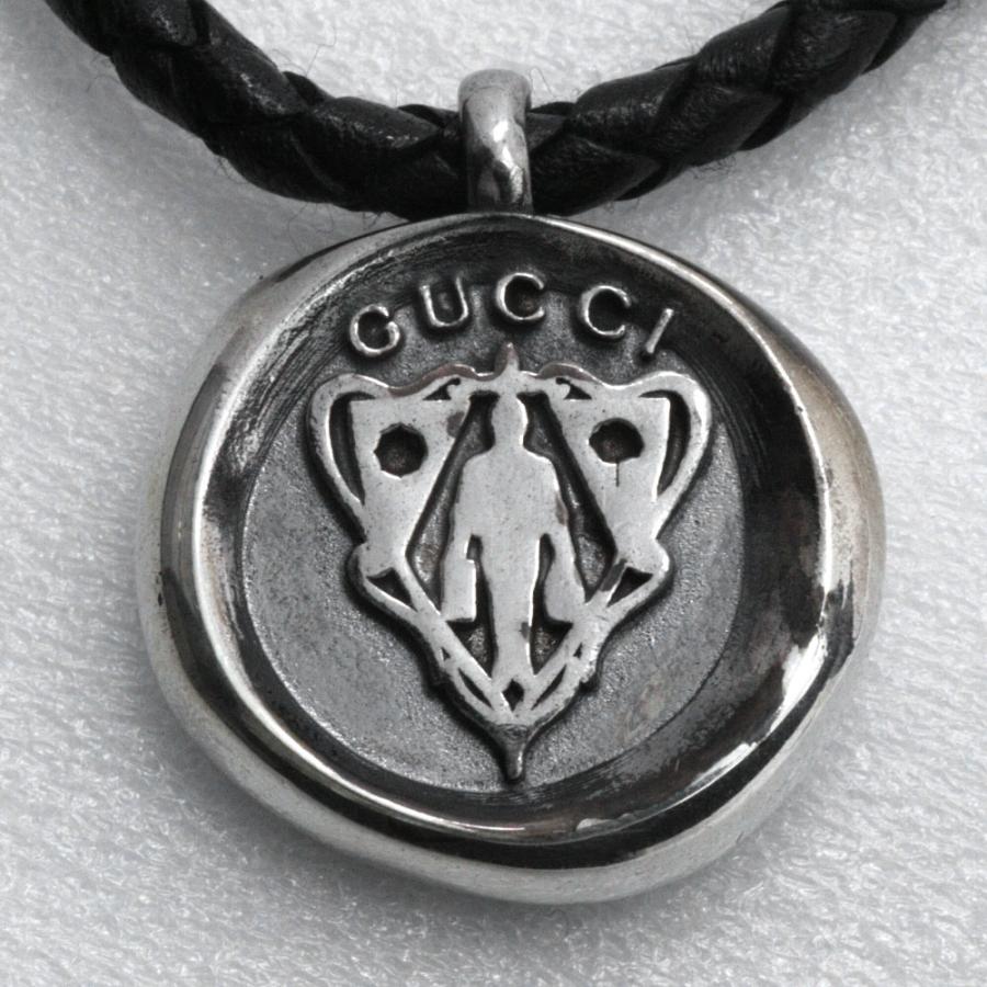 GUCCI（グッチ） クレスト 紋章 ネックレス シルバー925 黒 約12.1g