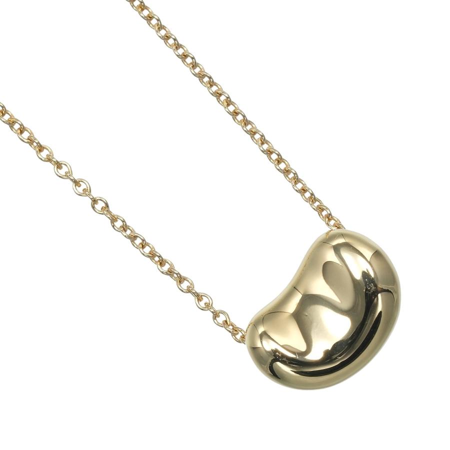 ハート ネックレス K18 ビーンネックレス K18 プランプ ハート ネックレス 無垢 K18ゴールド ハートネックレス