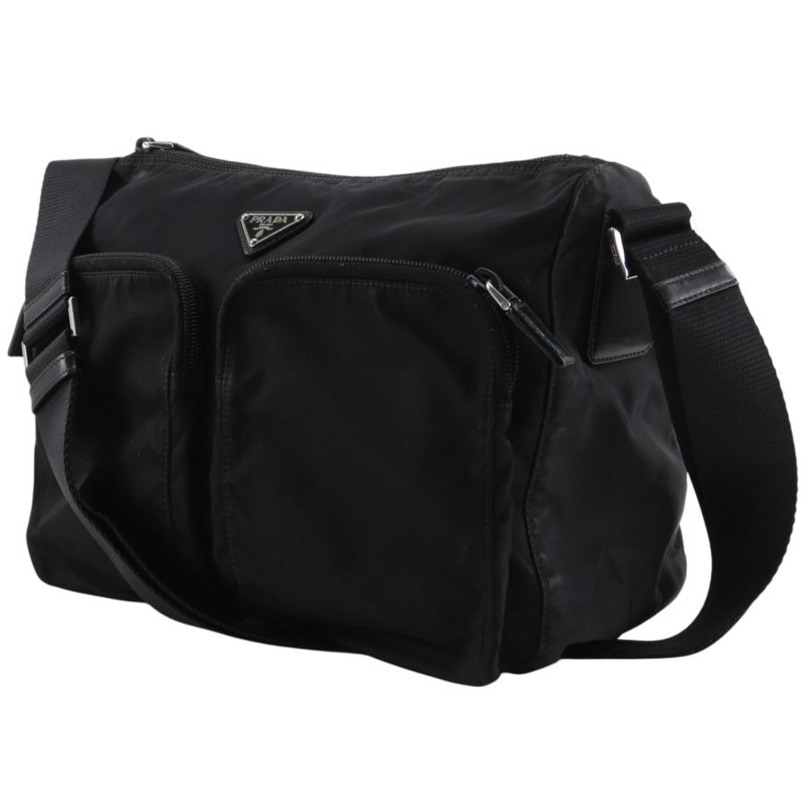 【美品】PRADA ブラック ショルダーバッグ PRADA（プラダ） ショルダーバッグ ナイロン 黒 ユニセックス