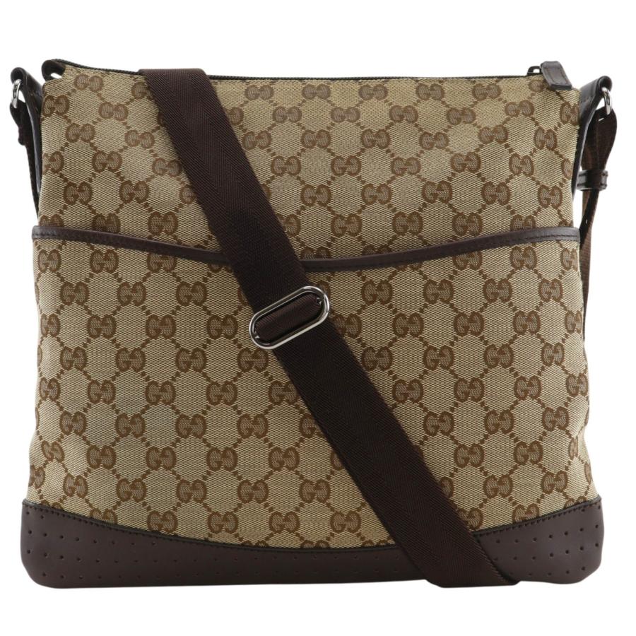 GUCCI グッチ ショルダーバッグ サコッシュ gg柄 145857 GUCCI（グッチ） 145857 ショルダーバッグ GGキャンバス 茶 ユニ