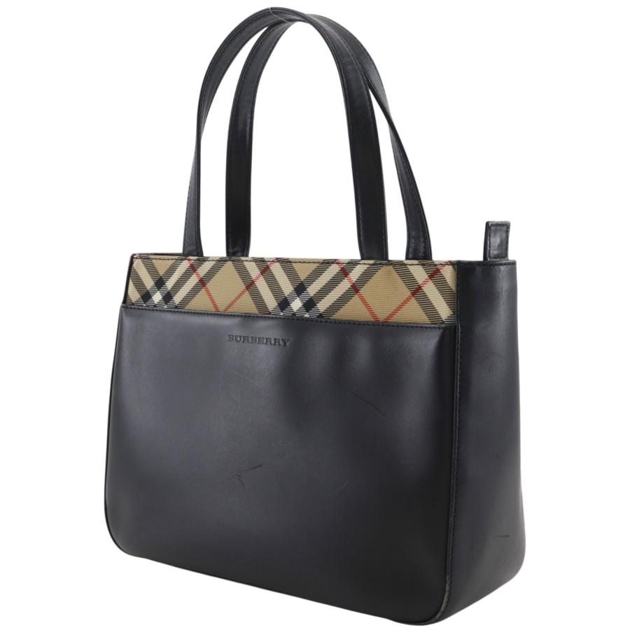 Burberry トートバッグ ノバチェック ナイロン 牛革 BURBERRY（バーバリー） ノバチェック トートバッグ レザー×ナイロン