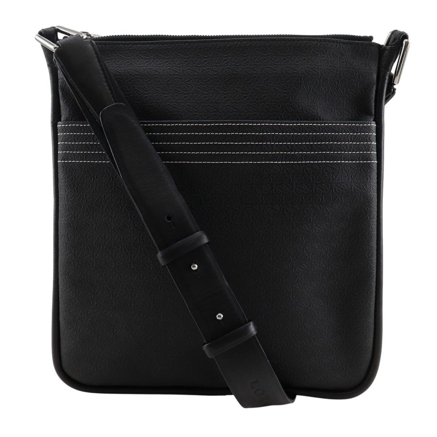 LOEWE（ロエベ） リピートアナグラム ショルダーバッグ PVC 黒 メンズ