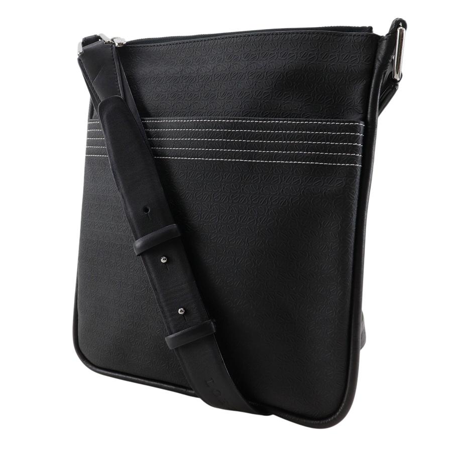 LOEWE（ロエベ） リピートアナグラム ショルダーバッグ PVC 黒 メンズ