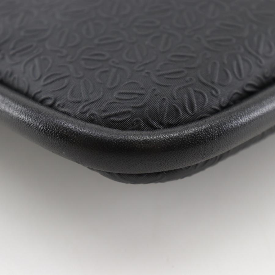 LOEWE（ロエベ） リピートアナグラム ショルダーバッグ PVC 黒 メンズ