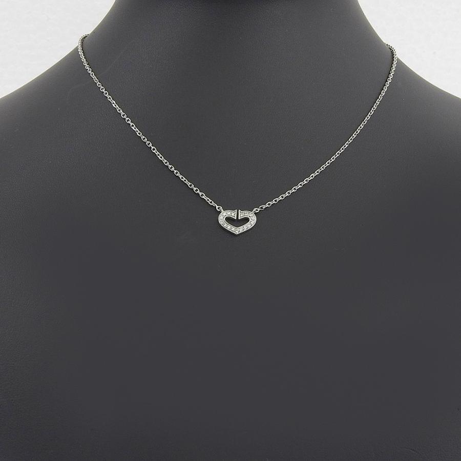 Cartier（カルティエ） Cハート ネックレス K18WG×ダイヤモンド 