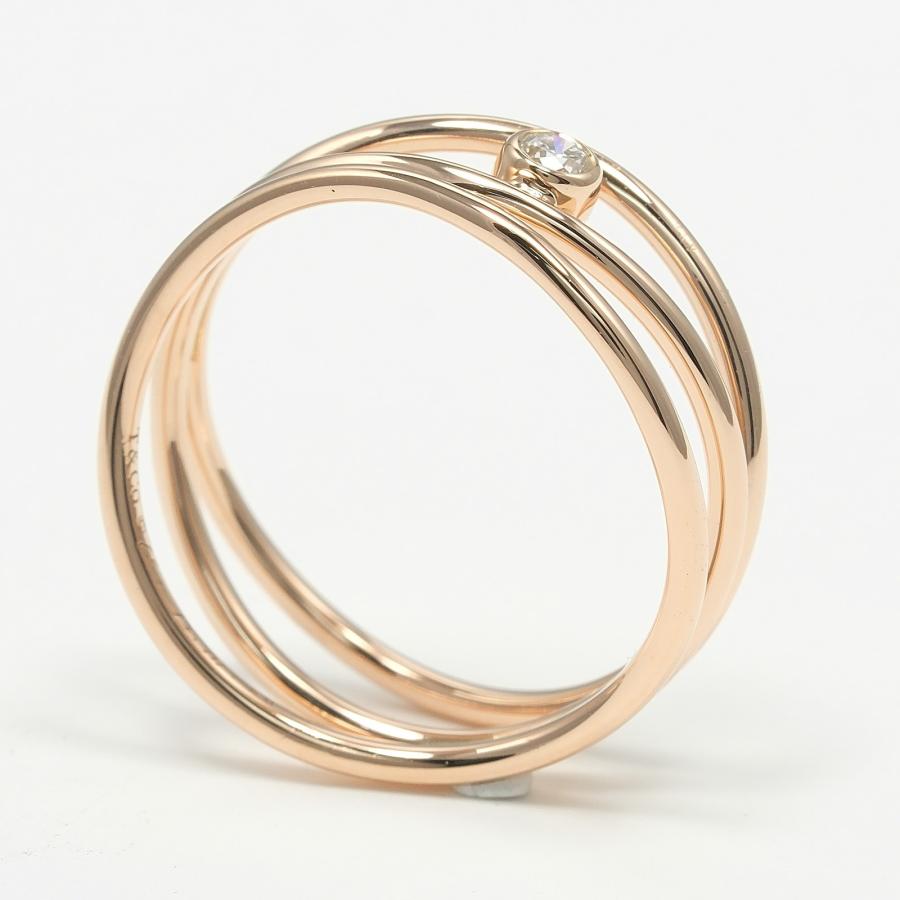 ティファニー リング ウェーブ 3ロウ 11.5号 指輪 K18PG ピンク