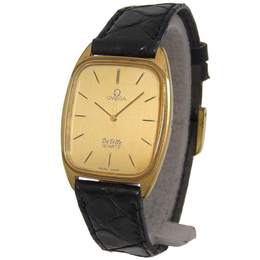 OMEGA（オメガ） デビル 1365 腕時計 金メッキ×クロコダイル クオーツ 