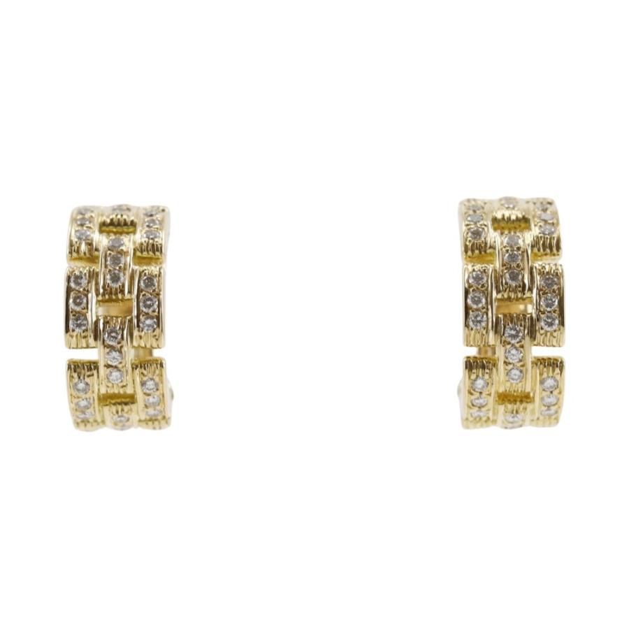 Cartier（カルティエ） マイヨン パンテール 3ロウパヴェ ピアス K18YG 