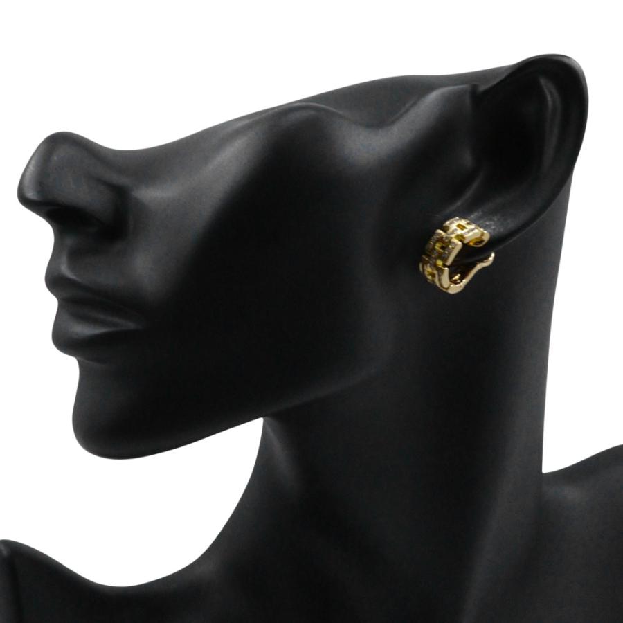 Cartier（カルティエ） マイヨン パンテール 3ロウパヴェ ピアス K18YG 