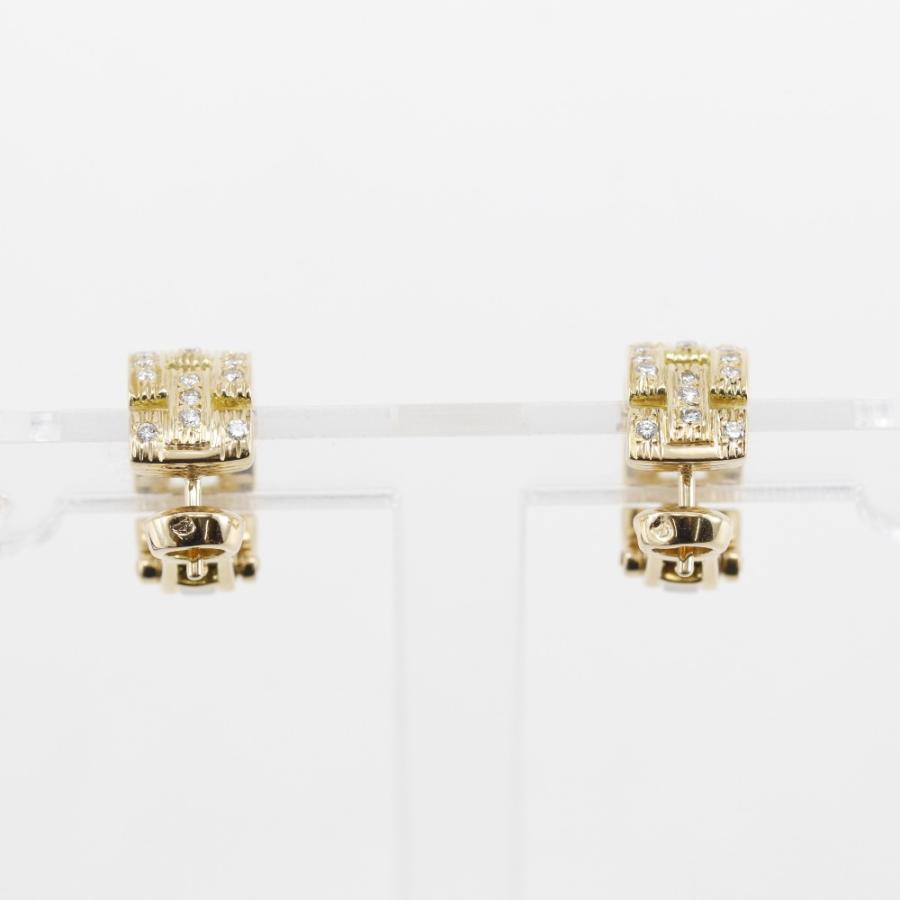 Cartier（カルティエ） マイヨン パンテール 3ロウパヴェ ピアス K18YG 